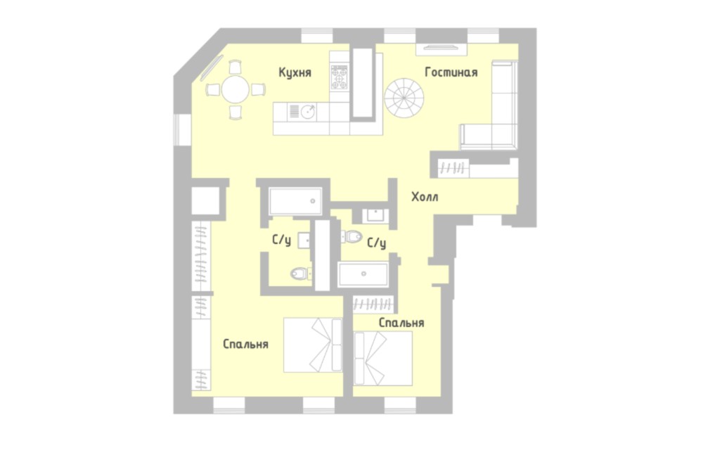 Купить трехкомнатные апартаменты в ЖК «MOSS Apartments»